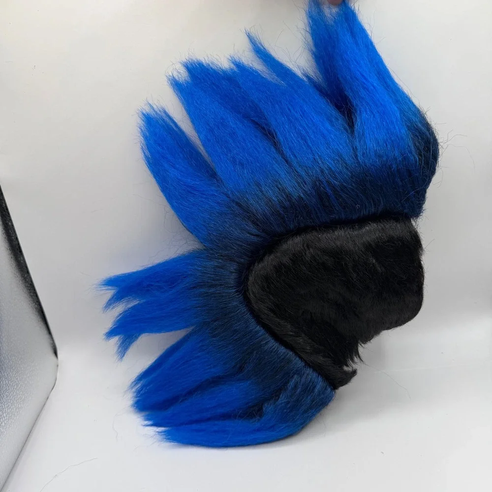 Costume Agent Inc Blue Black Mohawk Wig Spiky Punk Rock Synthetic Hair Kids